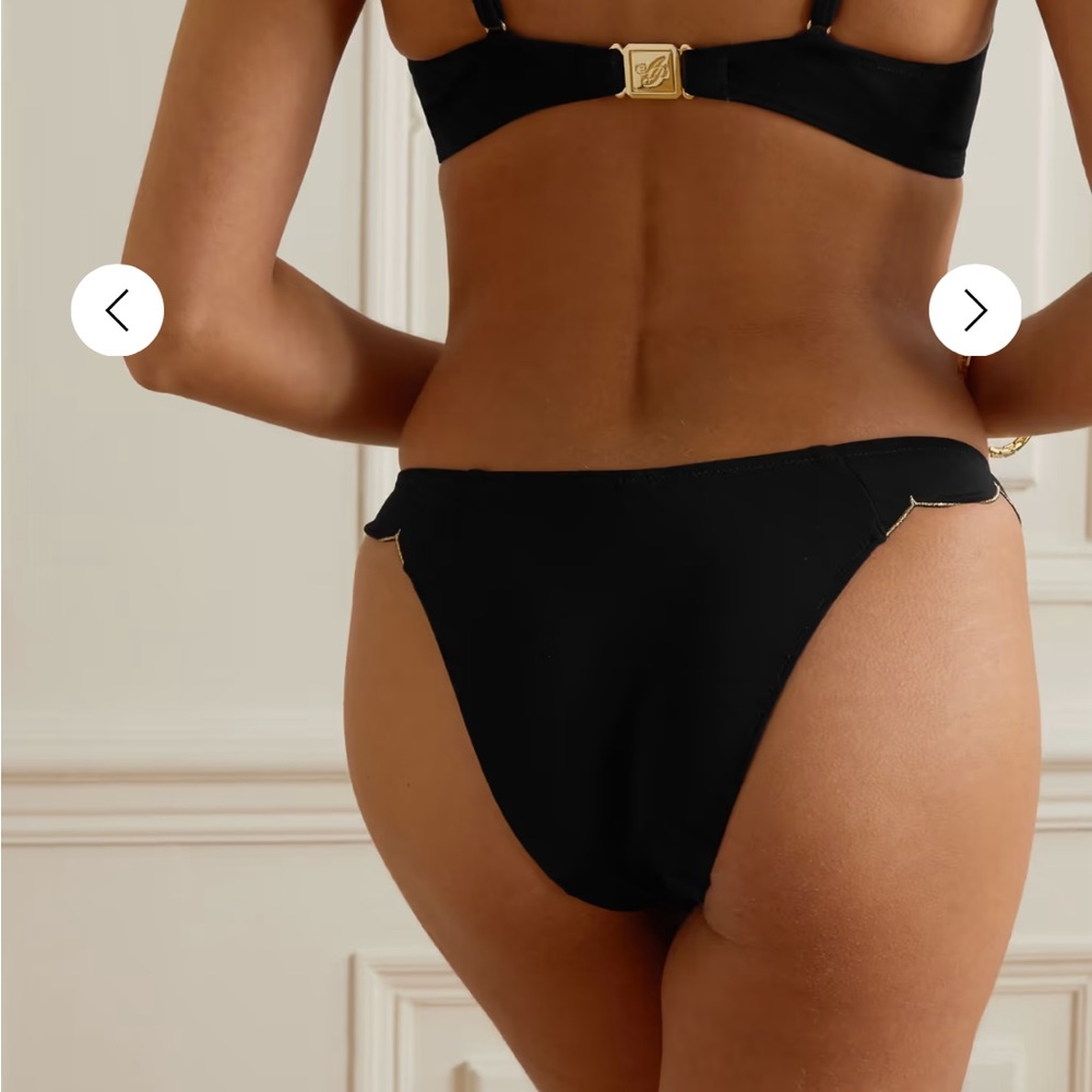 NWT Agent Provocateur Lorna Black Scallop Trim Cupped Bikini Bottom